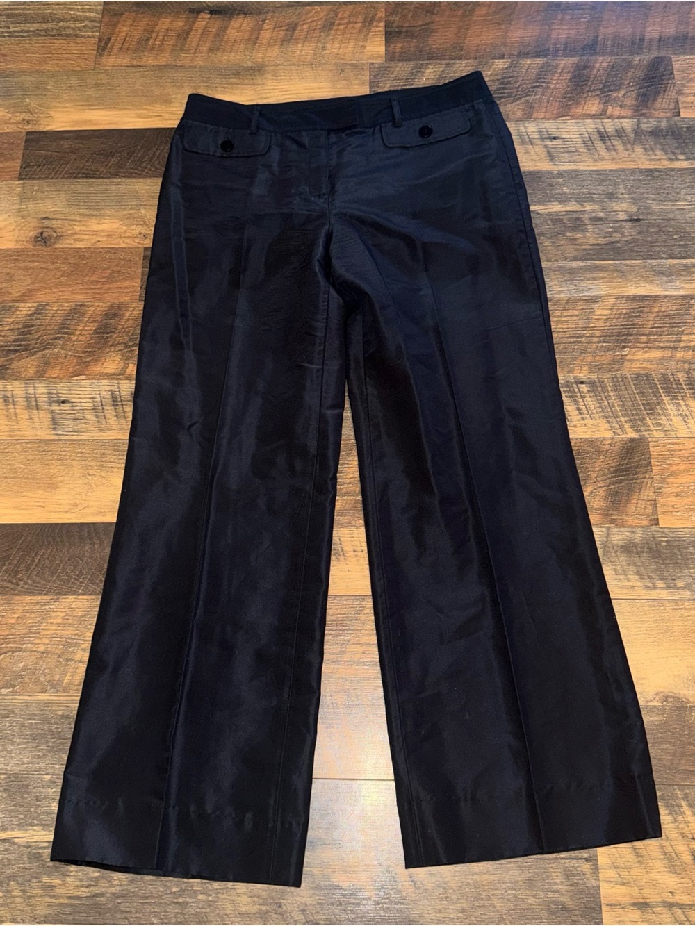 Lafayette 148 New York Black Wide-Leg Dress Pants